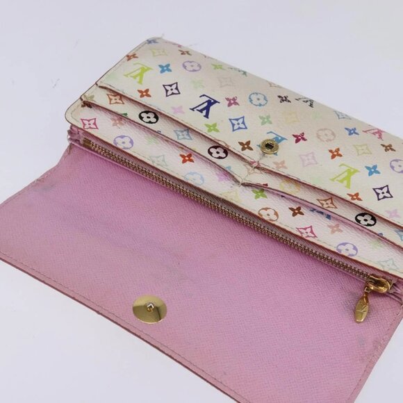 LOUIS VUITTON Multicolor Portefeuille Sarah Wallet White - Picture 9 of 16